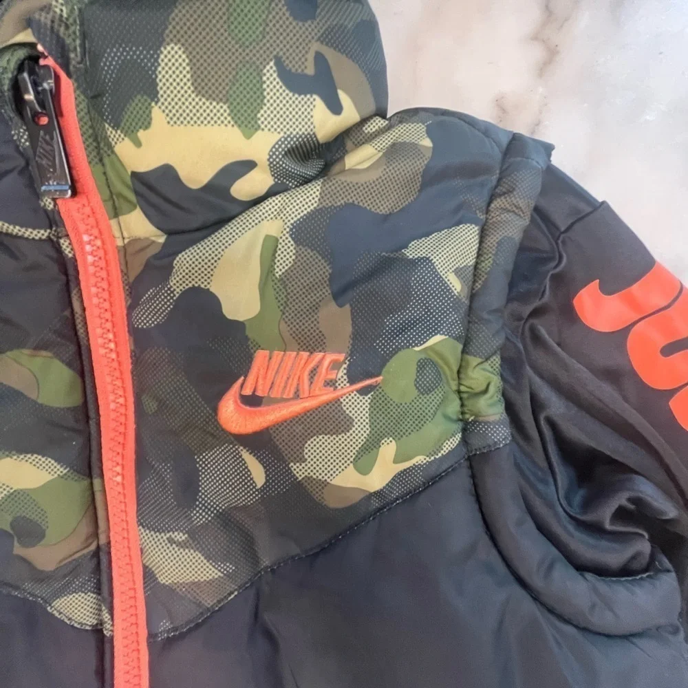 Nike Boys Camo Puffer Jacket Coat Size 6